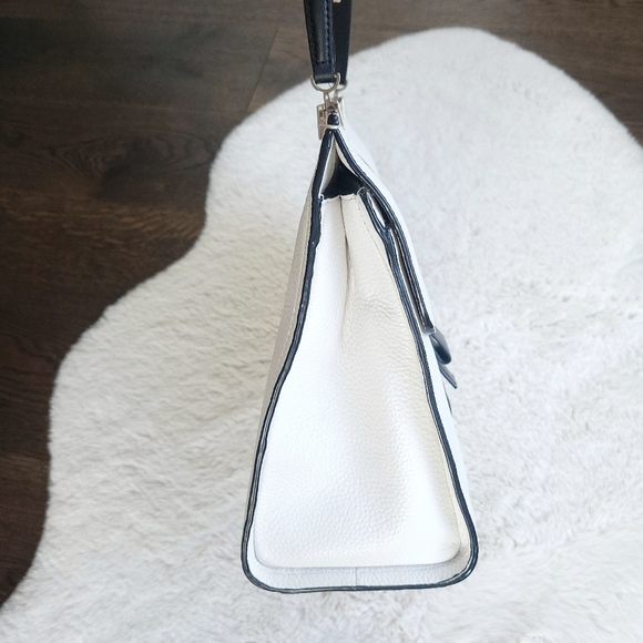 RARE Kate Spade NY Rosaline Bow Black & White Leather Satchel Shoulder B… - Picture 12 of 16